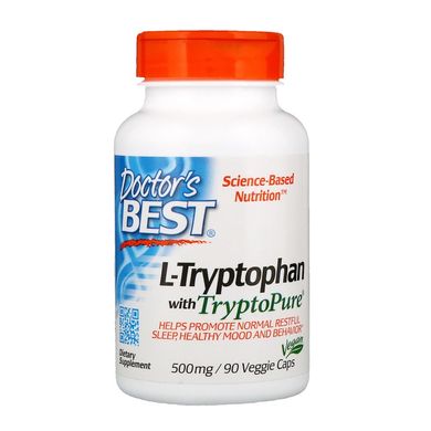 Doctor's Best, L-триптофан с TryptoPure, 500 мг, 90 растительных капсул (DRB-00126), фото