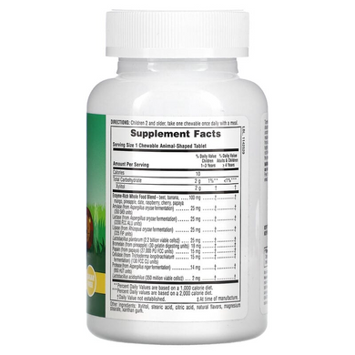 Nature's Plus, Source of Life, Animal Parade, Tummy Zyme с активными ферментами, цельными продуктами и пробиотиками, натуральный вкус тропических фруктов, 90 таблеток в форме животных (NAP-29947), фото