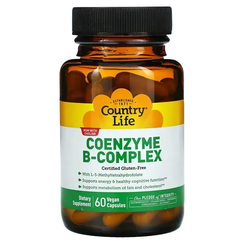 Country Life, Комплекс коэнзимов группы B, 60 веганских капсул