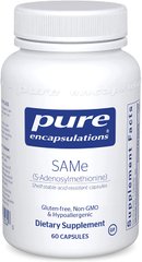 S-аденозилметионин, SAMe (S-Adenosylmethionine) 60's, Pure Encapsulations, 60 капсул (PE-01504), фото