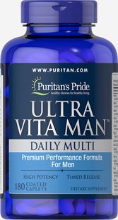 Puritan's Pride, Ultra Vita Man Time Release, витамины для мужчин, 180 капсул (PTP-03895), фото