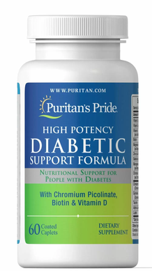 Підтримка діабету, Diabetic Support Formula, Puritan's Pride, 60 каплет (PTP-14955), фото
