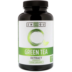 Зеленый чай, экстракт, Zhou Nutrition, 120 вегетарианских капсул (ZHO-00613), фото