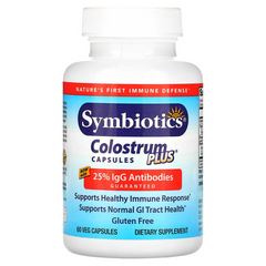 Symbiotics, Colostrum Plus, 500 мг, 60 вегетаріанських капсул (SYM-04011), фото