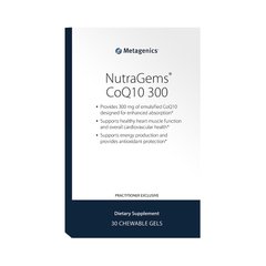 Коензим, NutraGems Co Q10, Metagenics, 30 жувальних таблеток (MET-30637), фото