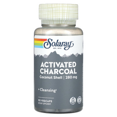 Solaray, Активоване вугілля, 280 мг, 90 вегетаріанських капсул (SOR-00860), фото