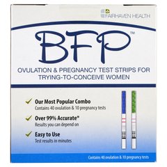 Тести на вагітність і овуляцію, Ovulation & Pregnancy Test Strips, Fairhaven Health, 40 і 10 шт (FHH-00051), фото