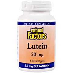 Лютеїн, Lutein, Natural Factors, 20 мг, 120 капсул (NFS-01033), фото
