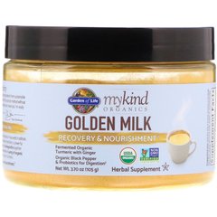 Золоте молоко суміш, Golden Milk, Garden of Life, MyKind Organics, відновлення і харчування, 105 г (GOL-12308), фото