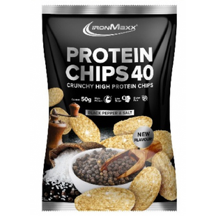 IronMaxx, Protein Chips 40, перець+сіль, 50 г (819515), фото