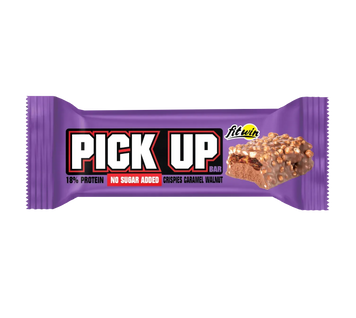FitWin, Pick Up Bar 18%, без сахара, хрустящая карамель + грецкий орех, 45 г - 1/24, фото