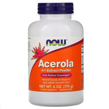 Екстракт ацероли 4:1 у порошку NOW Foods Acerola Powder | без смаку - 170 г, фото