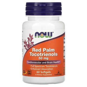 Токотрієноли з червоної пальмової олії 50 мг NOW Foods Tocotrienols - 60 капсул, фото