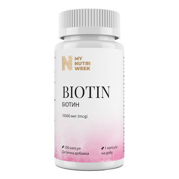 My Nutri Week, Biotin, Біотин, 10000 мкг, 100 капсул (MNW-532498), фото