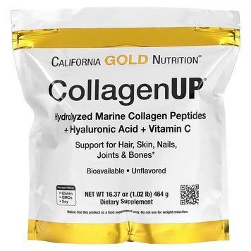 California Gold Nutrition, CollagenUP, морской гидролизованный коллаген, гиалуроновая кислота и витамин C, с нейтральным вкусом, 464 г (CGN-01032), фото