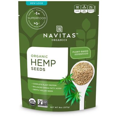 Navitas Organics, Organic Hemp Seeds (Органічні насіння конопель), 227 г (NAV-00014), фото