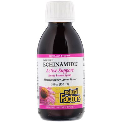 Эхинацея сироп мед+лимон (Echinamide Active Defense), Natural Factors, 150 мл (NFS-04760), фото