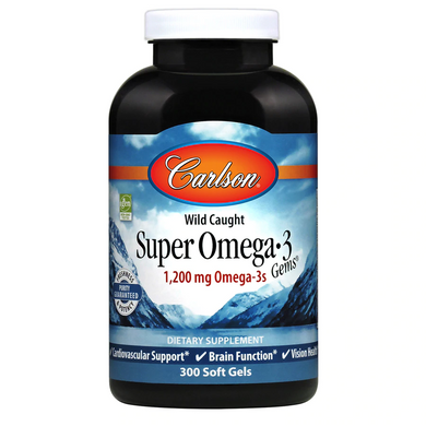 Carlson Labs, Wild Caught Super Omega-3 Gems, высокоэффективная омега-3 из морской рыбы, 600 мг, 300 капсул (CAR-01523), фото