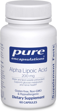 Pure Encapsulations, Альфа-ліпоєва кислота, 200 мг, 60 капсул (PE-00336), фото
