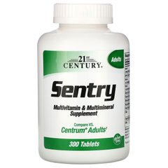 21st Century, Sentry, мультивітамінна та мультимінеральна добавка для дорослих, 300 таблеток (CEN-22702), фото