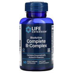 Life Extension, полный биоактивный комплекс витаминов группы B, 60 вегетарианских капсул (LEX-19456), фото