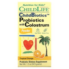 Пробіотик з сухим молозивом для дітей, Probiotics with Colostrum, ChildLife, апельсин / ананас, 48 г (CDL-10600), фото