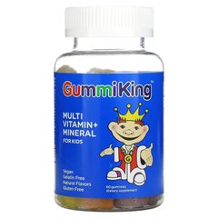 GummiKing, мультивітаміни та мікроелементи для дітей, зі смаком полуниці, апельсина, лимона, винограду, вишні та грейпфрута, 60 жувальних таблеток (GUM-00068), фото
