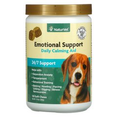 NaturVet, Emotional Support, щоденний заспокійливий засіб, 120 жувальних таблеток, 360 г (VET-60239), фото