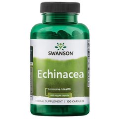 Ехінацея пурпурова, Echinacea, Swanson, 400 мкг, 100 капсул (SWV-01423), фото
