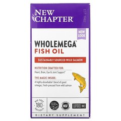 New Chapter, Wholemega, риб'ячий жир, 180 м'яких таблеток (NCR-05000), фото