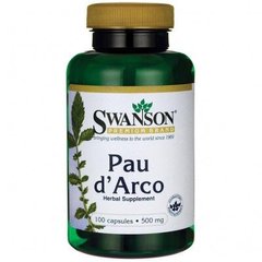 По д'арко, Pau D'Arco, Swanson, 500 мг, 100 капсул (SWV-01424), фото