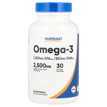 Омега-3 833 мг ЭПК/ДГК 400 мг/283 мг Nutricost - 90 капсул, фото