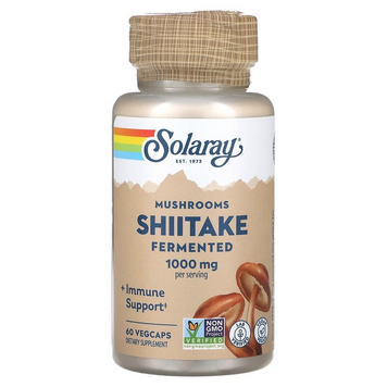 Шиітаке ферментовані гриби, Fermented Shiitake, Solaray, органік, 60 капсул (SOR-55058), фото