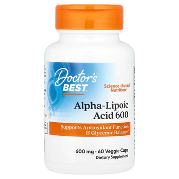 Doctor's Best, альфа-ліпоєва кислота, 600 мг, 60 вегетаріанських капсул (DRB-00133), фото
