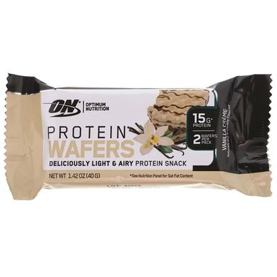 Optimum Nutrition, Протеиновые вафли, ванильный крем, 9 шт по 40 г (OPN-96105), фото