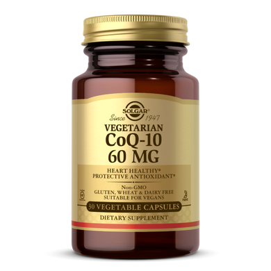 Solgar, Вегетаріанський CoQ-10, 60 мг, 30 рослинних капсул (SOL-00935), фото