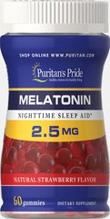 Мелатонін, Melatonin Gummy, Puritan's Pride, 2,5 мг, 60 капсул (PTP-53503), фото