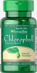 Хлорофилл, концентрат, Chlorophyll Concentrate, Puritan's Pride, 50 мг, 100 гелевых капсул (PTP-13461), фото
