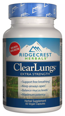 Комплекс для поддержки Легких, экстра сила, Clear Lungs, RidgeCrest Herbals, 60 гелевых капсул (RDH-00154), фото