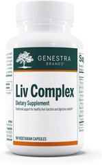 Підтримка печінки, Liv Complex, Genestra Brands, 90 вегетаріанських капсул (GEN-13430), фото