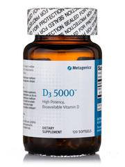 Витамин Д-3, D3 5000, Metagenics, 5000 МЕ, 120 гелевых капсул (MET-92000), фото
