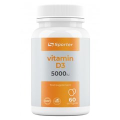 Sporter, Витамин D3, 5000 ME, 60 гелевых капсул (818184), фото