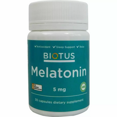 Мелатонін, Melatonin, Biotus, 5 мг, 30 капсул (BIO-530425), фото