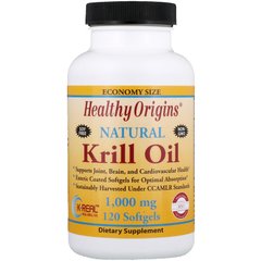 Масло криля, Healthy Origins, Krill Oil, Natural Vanilla Flavor, 1,000 mg, 120 Softgels, (HOG-81456), фото