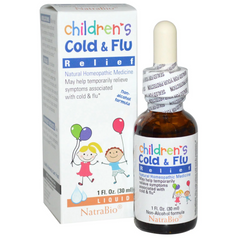 Средство от простуды и гриппа для детей, NatraBio, 30 мл (NBB-30301), фото