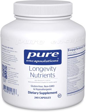 Pure Encapsulations, Longevity Nutrients, Поживні речовини для довголіття, 240 капсул (PE-01181), фото