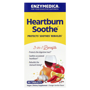 Enzymedica, Heartburn Relief, Vanilla-Orange Flavored, 90 Relief Chews (ENZ-10031), фото