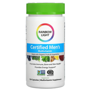 Rainbow Light, Чоловічі мультивітаміни, Men's Multivitamin, 120 вегетаріанських капсул (RLT-80011), фото