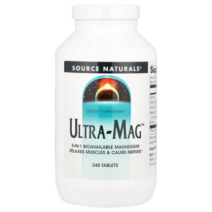 Source Naturals, Ultra-Mag, Ультра магній та вітамін В6, 240 таблеток (SNS-00033), фото