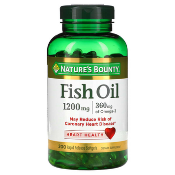 Nature's Bounty, Риб'ячий жир, 1200 мг, 200 м'яких таблеток швидкого вивільнення (NRT-13102), фото